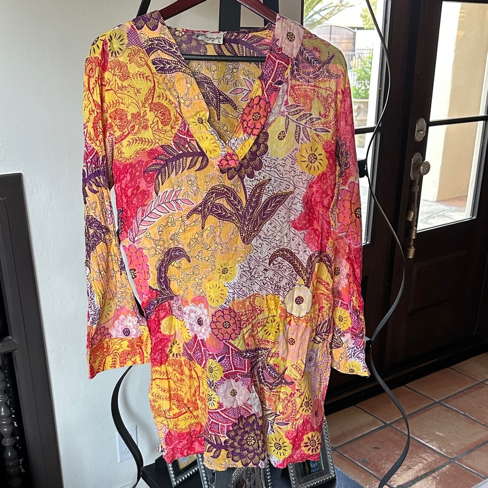 Vibrant Floral V-Neck Blouse
